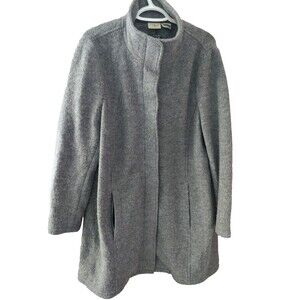 LL Bean Wool Coat Jacket Womens Size 1X Bellandi Italy Gray 100% Wool